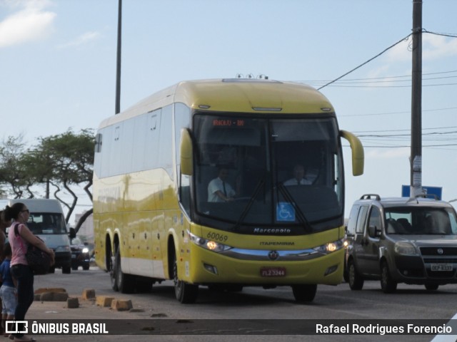 Viação Itapemirim 60069 na cidade de Aracaju, Sergipe, Brasil, por Rafael Rodrigues Forencio. ID da foto: 8065181.