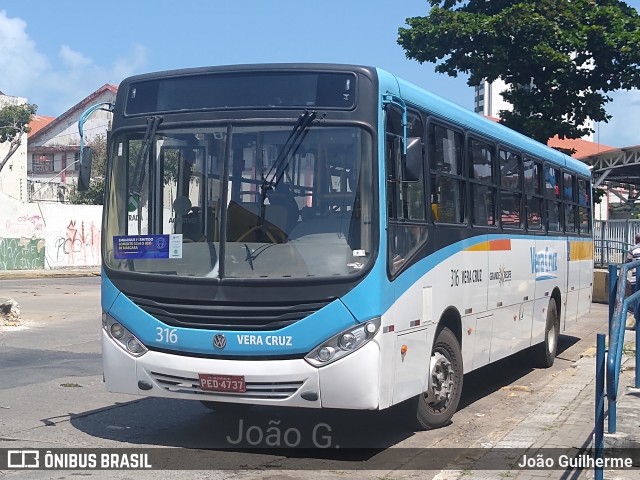 Expresso Vera Cruz 316 na cidade de Recife, Pernambuco, Brasil, por João Guilherme. Número da foto: #8121838.