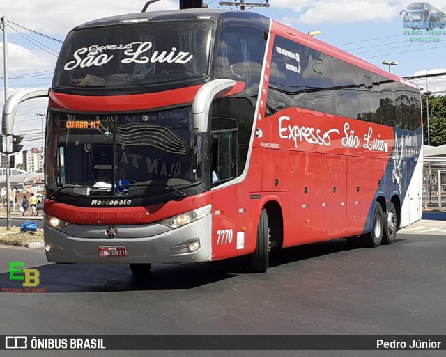 Expresso São Luiz 7770 na cidade de Goiânia, Goiás, Brasil, por Pedro Júnior. ID da foto: 8118741.