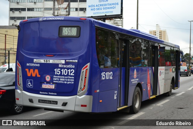 Viação Miracatiba 15.1012 na cidade de Taboão da Serra, São Paulo, Brasil, por Eduardo Ribeiro. Número da foto: #8123619.