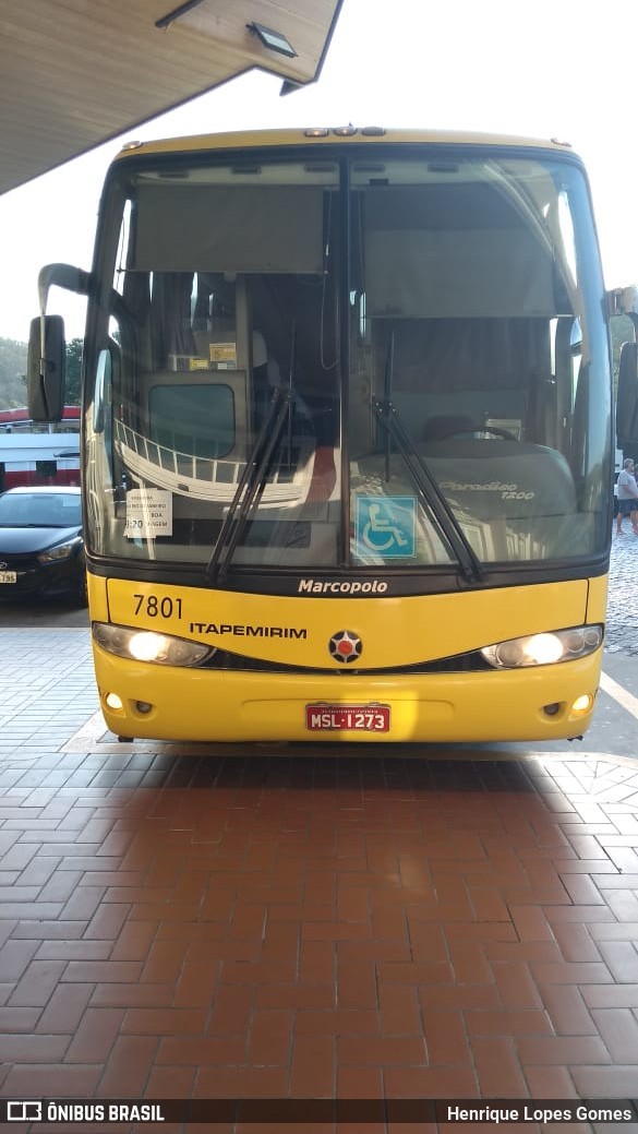 Viação Itapemirim 7801 na cidade de Queluz, São Paulo, Brasil, por Henrique Lopes Gomes. ID da foto: 8124117.