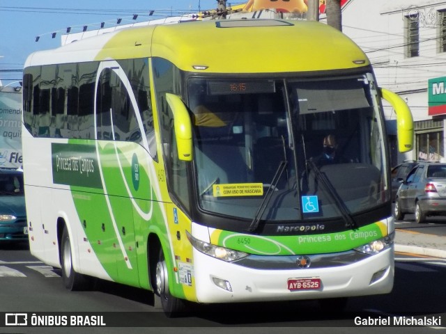 Expresso Princesa dos Campos 6450 na cidade de Ponta Grossa, Paraná, Brasil, por Gabriel Michalski. ID da foto: 8126469.