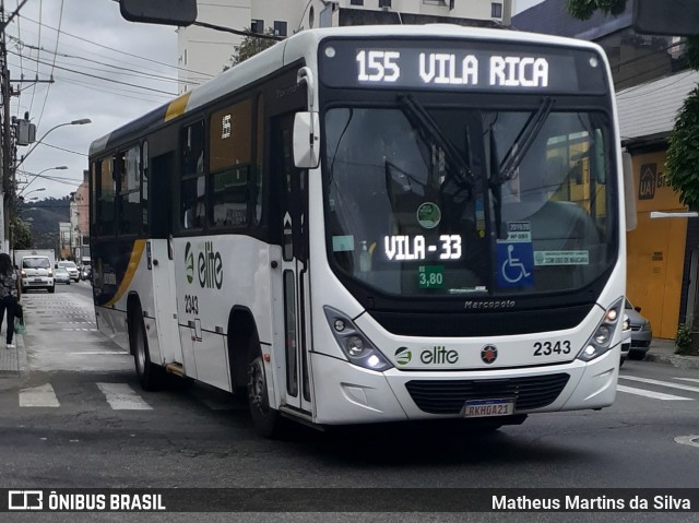 Viação Elite 2343 na cidade de Volta Redonda, Rio de Janeiro, Brasil, por Matheus Martins da Silva. Número da foto: #8129308.
