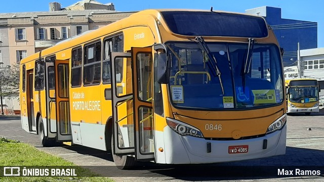 Companhia Carris Porto-Alegrense 0846 na cidade de Porto Alegre, Rio Grande do Sul, Brasil, por Max Ramos. ID da foto: 8129388.