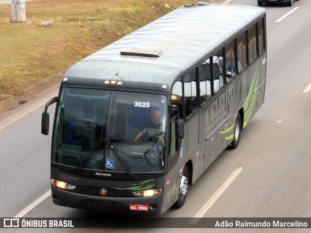 Celeiro Tur Fretamento e Turismo 3025 na cidade de Belo Horizonte, Minas Gerais, Brasil, por Adão Raimundo Marcelino. ID da foto: 8130474.