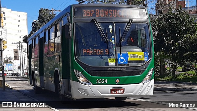 Sudeste Transportes Coletivos 3324 na cidade de Porto Alegre, Rio Grande do Sul, Brasil, por Max Ramos. ID da foto: 8129453.