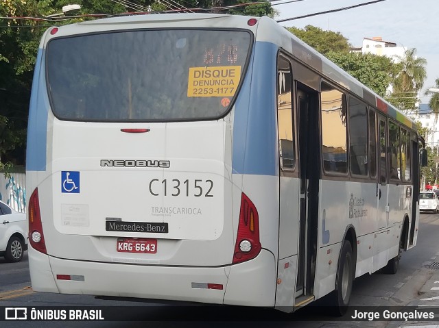 Transportes Barra C13152 na cidade de Rio de Janeiro, Rio de Janeiro, Brasil, por Jorge Gonçalves. Número da foto: #8127554.