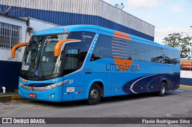 Litorânea Transportes Coletivos 5982 na cidade de Caraguatatuba, São Paulo, Brasil, por Flavio Rodrigues Silva. ID da foto: 8130251.