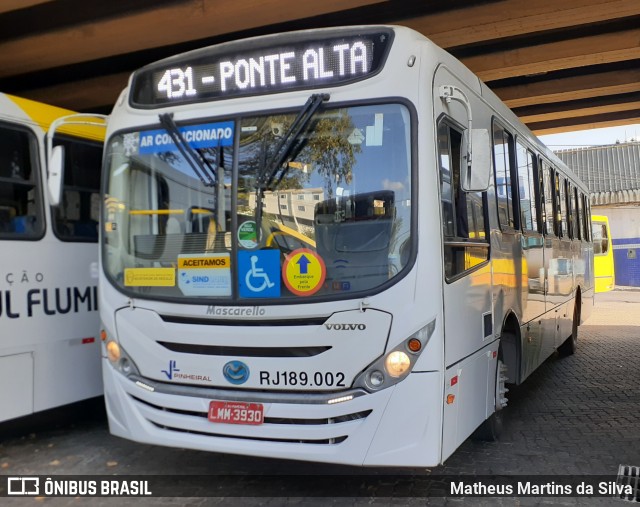 Viação Pinheiral RJ 189.002 na cidade de Volta Redonda, Rio de Janeiro, Brasil, por Matheus Martins da Silva. Número da foto: #8129509.