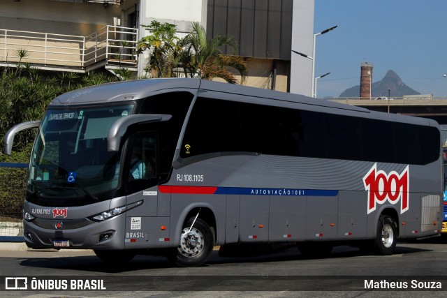 Auto Viação 1001 RJ 108.1105 na cidade de Rio de Janeiro, Rio de Janeiro, Brasil, por Matheus Souza. ID da foto: 8128844.