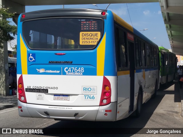 Viação Redentor C47648 na cidade de Rio de Janeiro, Rio de Janeiro, Brasil, por Jorge Gonçalves. ID da foto: 8131616.