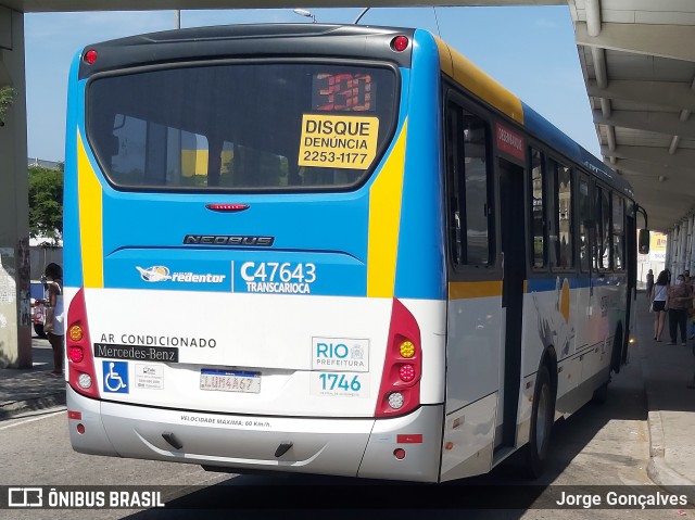 Viação Redentor C47643 na cidade de Rio de Janeiro, Rio de Janeiro, Brasil, por Jorge Gonçalves. Número da foto: #8133166.