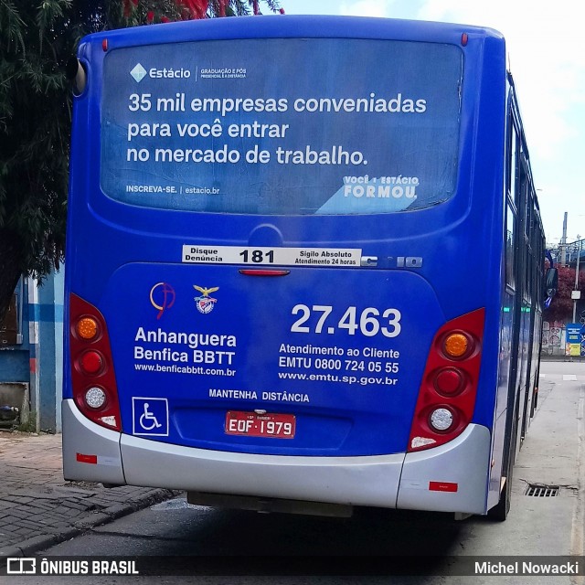 BBTT - Benfica Barueri Transporte e Turismo 27.463 na cidade de Itapevi, São Paulo, Brasil, por Michel Nowacki. ID da foto: 8132831.