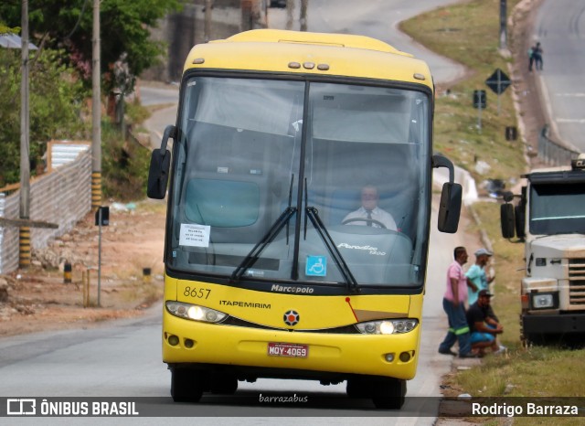 Viação Itapemirim 8657 na cidade de Belo Horizonte, Minas Gerais, Brasil, por Rodrigo Barraza. ID da foto: 8132707.