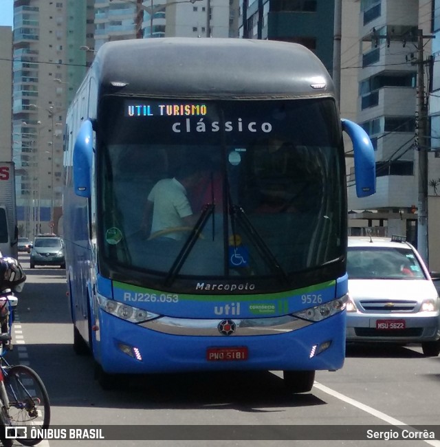 UTIL - União Transporte Interestadual de Luxo 9526 na cidade de Vila Velha, Espírito Santo, Brasil, por Sergio Corrêa. Número da foto: #8134671.