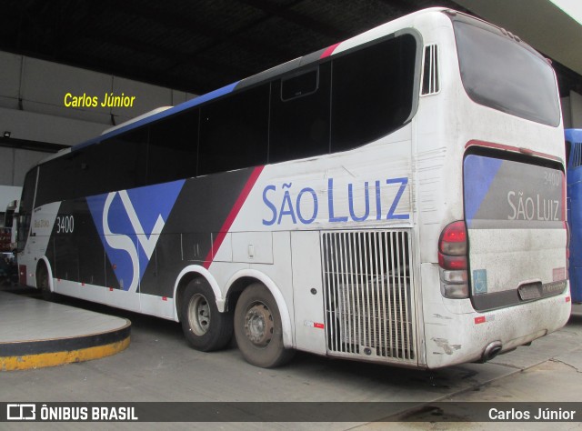 Viação São Luiz 3400 na cidade de Goiânia, Goiás, Brasil, por Carlos Júnior. ID da foto: 8138317.