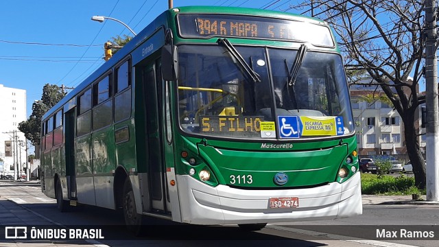 Sudeste Transportes Coletivos 3113 na cidade de Porto Alegre, Rio Grande do Sul, Brasil, por Max Ramos. ID da foto: 8137365.