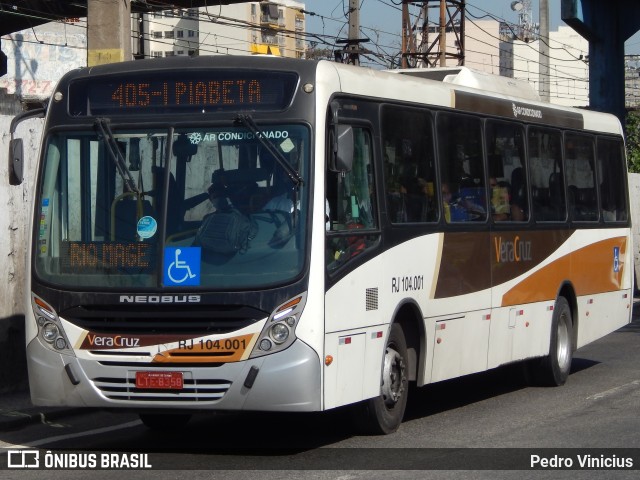 Auto Ônibus Vera Cruz RJ 104.001 na cidade de Duque de Caxias, Rio de Janeiro, Brasil, por Pedro Vinicius. Número da foto: #8137006.