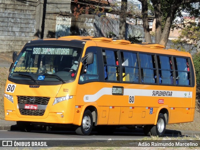 Transporte Suplementar de Belo Horizonte 1033 na cidade de Belo Horizonte, Minas Gerais, Brasil, por Adão Raimundo Marcelino. ID da foto: 8141938.