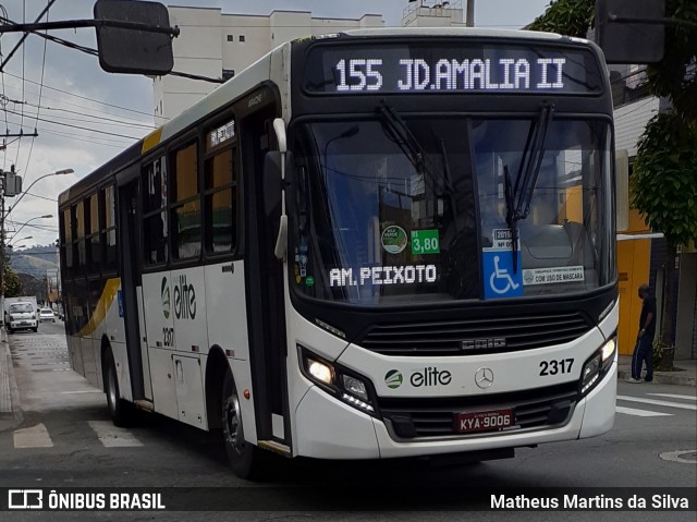 Viação Elite 2317 na cidade de Volta Redonda, Rio de Janeiro, Brasil, por Matheus Martins da Silva. ID da foto: 8139426.