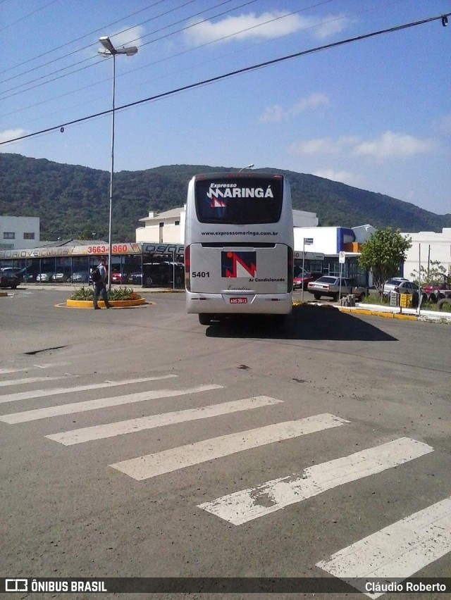 Expresso Maringá 5401 na cidade de Osório, Rio Grande do Sul, Brasil, por Cláudio Roberto. ID da foto: 8141954.