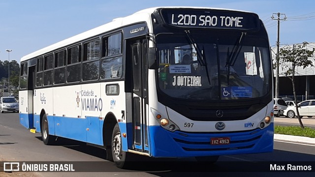 Empresa de Transporte Coletivo Viamão 597 na cidade de Viamão, Rio Grande do Sul, Brasil, por Max Ramos. ID da foto: 8141381.