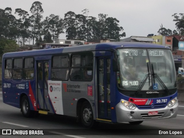 Empresa de Ônibus Vila Galvão 30.787 na cidade de Guarulhos, São Paulo, Brasil, por Eron Lopes. ID da foto: 8141008.