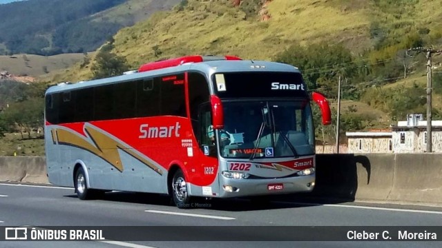 Viação Smart Transporte e Turismo 1202 na cidade de Aparecida, São Paulo, Brasil, por Cleber C.  Moreira. ID da foto: 8070558.