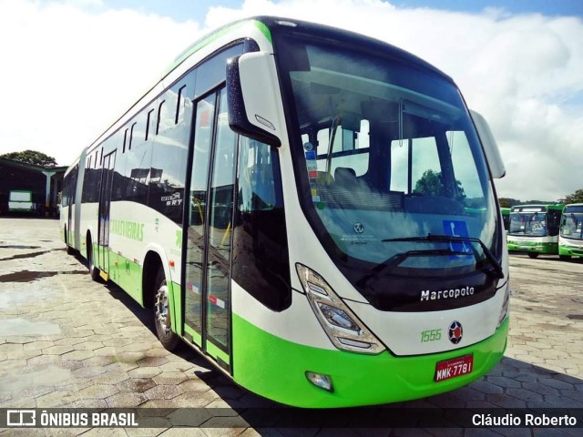 Canasvieiras Transportes 1555 na cidade de Florianópolis, Santa Catarina, Brasil, por Cláudio Roberto. ID da foto: 8069497.