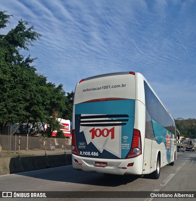 Auto Viação 1001 RJ 108.486 na cidade de Rio Bonito, Rio de Janeiro, Brasil, por Christiano Albernaz. ID da foto: 8147663.