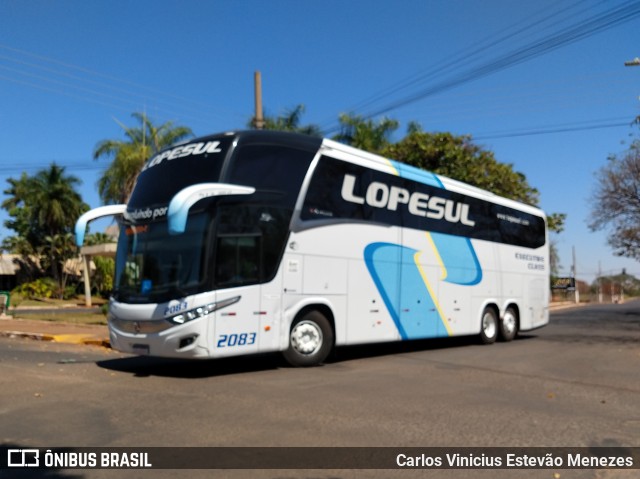 LopeSul Transportes - Lopes e Oliveira Transportes e Turismo - Lopes Sul 2083 na cidade de Paranaíba, Mato Grosso do Sul, Brasil, por Carlos Vinicius Estevão Menezes. Número da foto: #8148884.