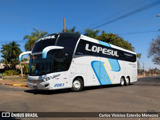 LopeSul Transportes - Lopes e Oliveira Transportes e Turismo - Lopes Sul 2083 na cidade de Paranaíba, Mato Grosso do Sul, Brasil, por Carlos Vinicius Estevão Menezes. ID da foto: 8148884.