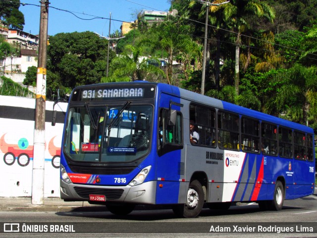 BR Mobilidade Baixada Santista 7816 na cidade de Santos, São Paulo, Brasil, por Adam Xavier Rodrigues Lima. Número da foto: #8148579.