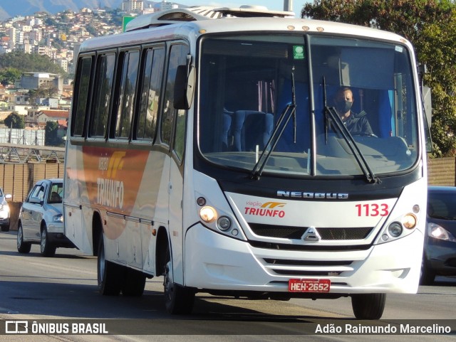 Viação Triunfo 1133 na cidade de Belo Horizonte, Minas Gerais, Brasil, por Adão Raimundo Marcelino. ID da foto: 8150302.