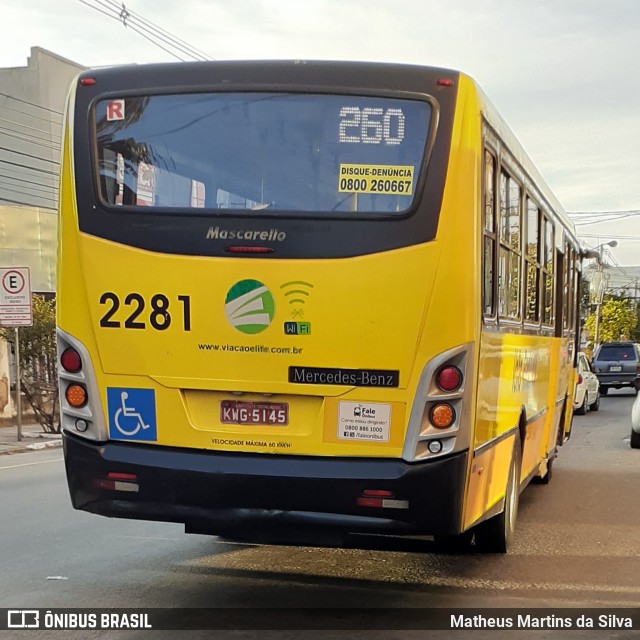 Viação Elite 2281 na cidade de Volta Redonda, Rio de Janeiro, Brasil, por Matheus Martins da Silva. Número da foto: #8152429.