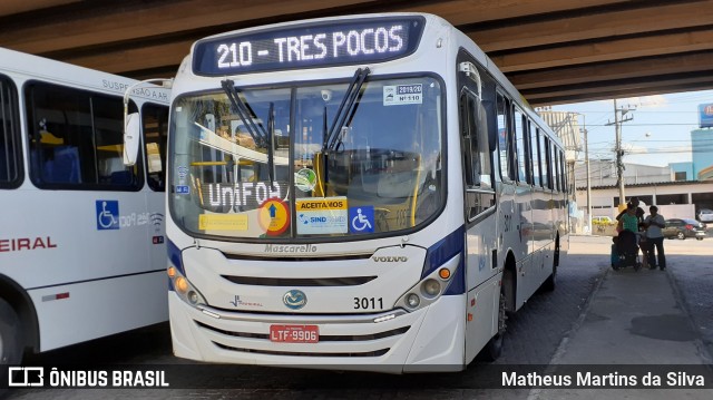 Viação Pinheiral 3011 na cidade de Volta Redonda, Rio de Janeiro, Brasil, por Matheus Martins da Silva. ID da foto: 8152286.