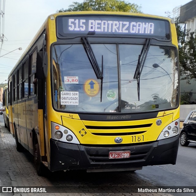 Viação Sul Fluminense 1181 na cidade de Volta Redonda, Rio de Janeiro, Brasil, por Matheus Martins da Silva. ID da foto: 8152436.