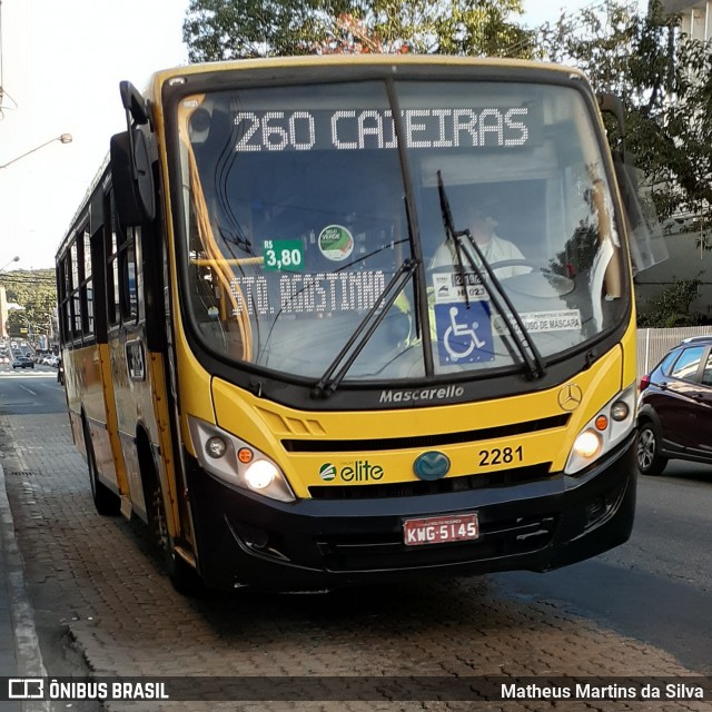 Viação Elite 2281 na cidade de Volta Redonda, Rio de Janeiro, Brasil, por Matheus Martins da Silva. ID da foto: 8152430.