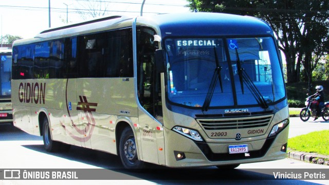 Gidion Transporte e Turismo 22003 na cidade de Joinville, Santa Catarina, Brasil, por Vinicius Petris. Número da foto: #8076077.