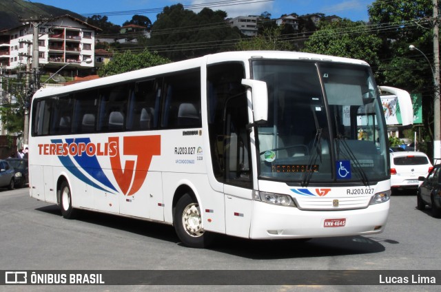 Viação Teresópolis RJ 203.027 na cidade de Teresópolis, Rio de Janeiro, Brasil, por Lucas Lima. Número da foto: #8081316.
