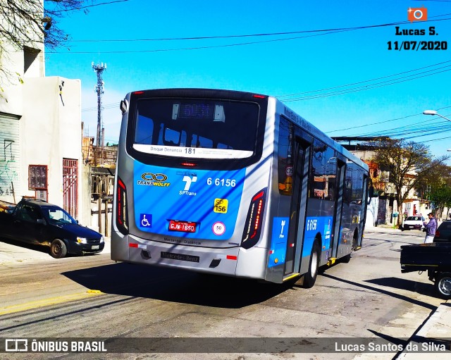Transwolff Transportes e Turismo 6 6156 na cidade de São Paulo, São Paulo, Brasil, por Lucas Santos da Silva. Número da foto: #8081993.
