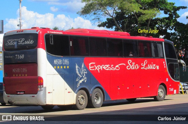 Expresso São Luiz 7160 na cidade de Goiânia, Goiás, Brasil, por Carlos Júnior. ID da foto: 8084008.