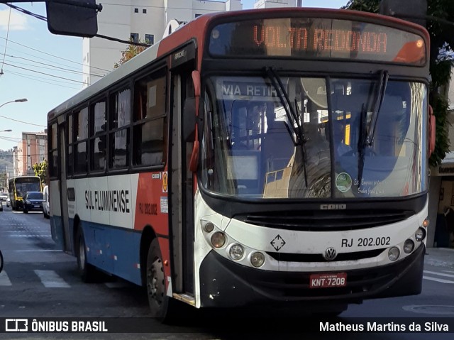 Viação Sul Fluminense RJ 202.002 na cidade de Volta Redonda, Rio de Janeiro, Brasil, por Matheus Martins da Silva. Número da foto: #8081878.