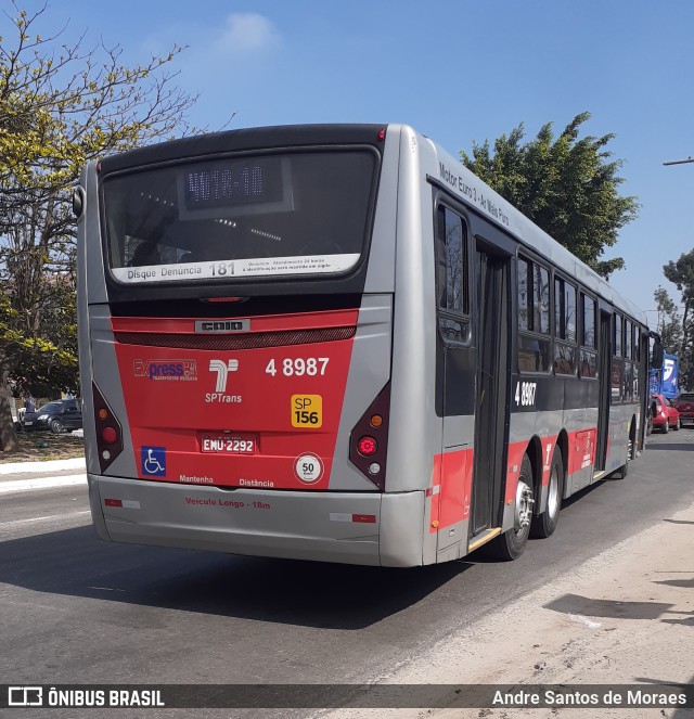 Express Transportes Urbanos Ltda 4 8987 na cidade de São Paulo, São Paulo, Brasil, por Andre Santos de Moraes. ID da foto: 8083364.