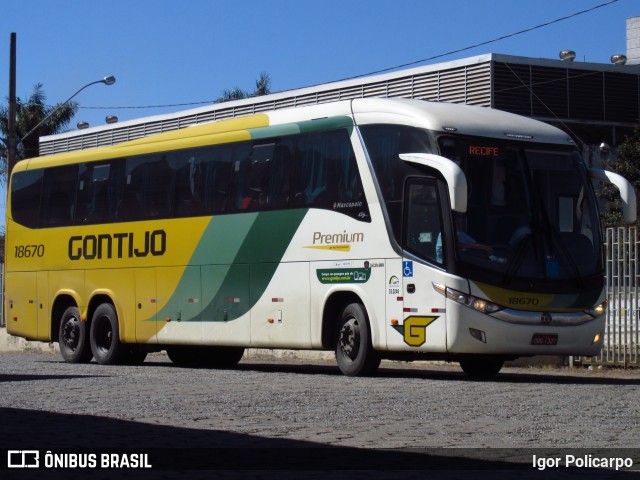 Empresa Gontijo de Transportes 18670 na cidade de Divinópolis, Minas Gerais, Brasil, por Igor Policarpo. Número da foto: #8084564.
