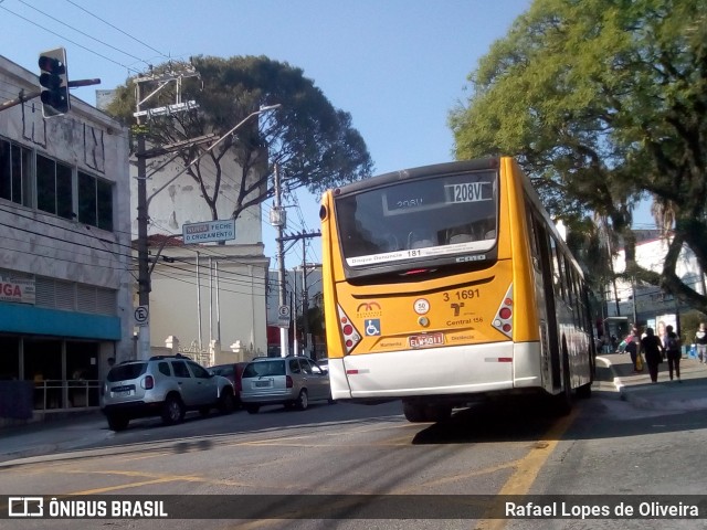 Viação Metrópole Paulista - Zona Leste 3 1691 na cidade de São Paulo, São Paulo, Brasil, por Rafael Lopes de Oliveira. Número da foto: #8085623.