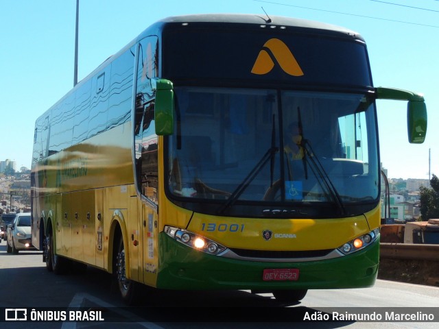 Viação Amarelinho 13001 na cidade de Belo Horizonte, Minas Gerais, Brasil, por Adão Raimundo Marcelino. ID da foto: 8085229.