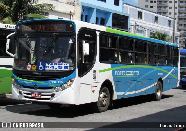 Viação Ponte Coberta RJ 190.106 na cidade de Itaguaí, Rio de Janeiro, Brasil, por Lucas Lima. ID da foto: 8088494.