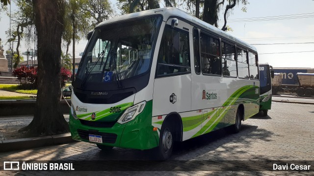 Viação Piracicabana Santos 5006 na cidade de Santos, São Paulo, Brasil, por Davi Cesar. ID da foto: 8087611.