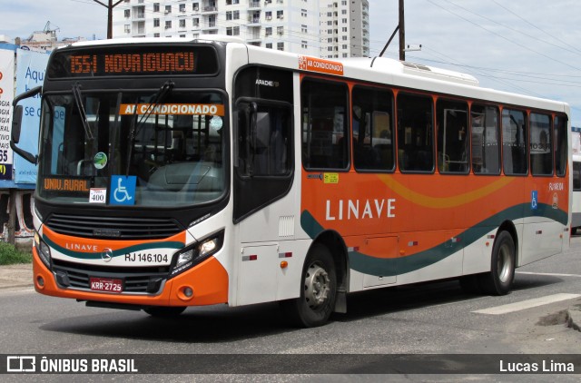 Linave Transportes RJ 146.104 na cidade de Nova Iguaçu, Rio de Janeiro, Brasil, por Lucas Lima. ID da foto: 8155955.